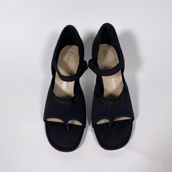 CHRISTIAN DIOR Runway Black with Clear Wedge Heel - Picture 2 of 12